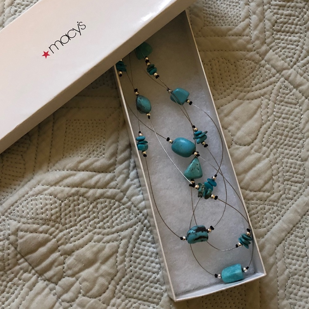 Turquoise & Wire Necklace - Picture 3 of 3